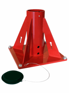 product image of the a red Thern pedestal base.
