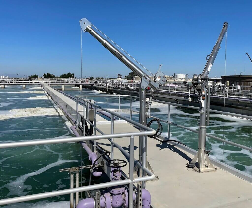 Stainless Steel Thern davit crane at Wastewater Treatment Facility