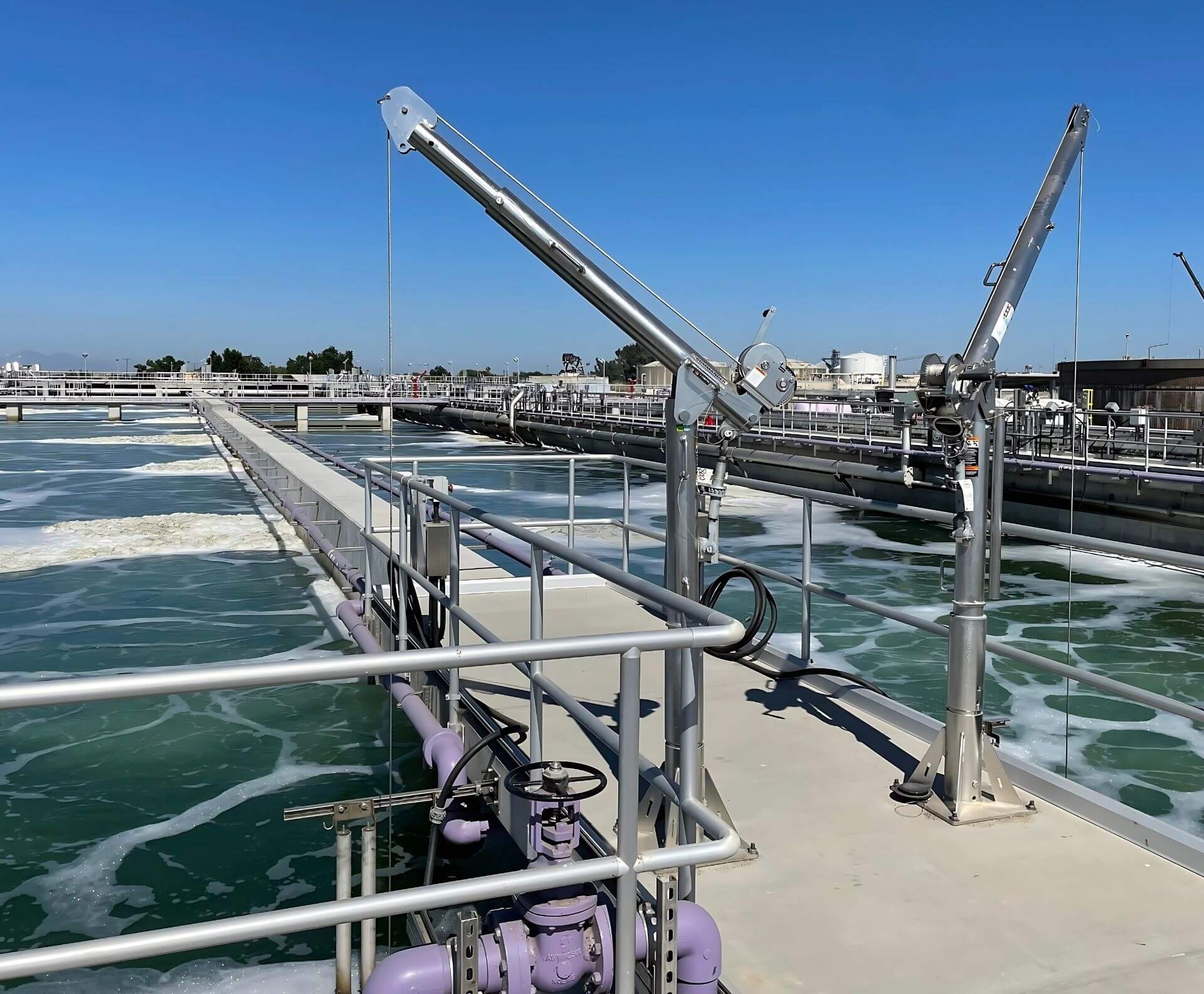 Stainless Steel Thern davit crane at Wastewater Treatment Facility
