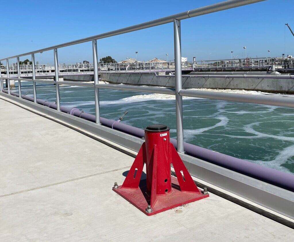 Thern pedestal base at a wastewater treatment facility.